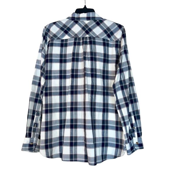 Carhartt Button Up M Gray Plaid Collared Medium Shirt Top Purple - Picture 3 of 11